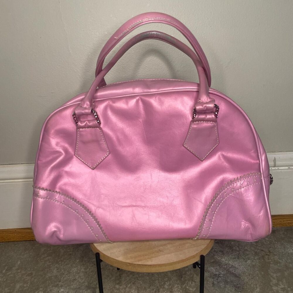noir vintage y2k holographic pink shoulder bag
